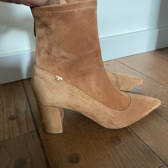 Tory Burch Penelope Size 7 Brown Stretch Suede Ankle Boot Bootie NEW - Picture 5 of 14